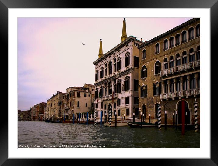 Venice by canal Framed Mounted Print by Ann Biddlecombe