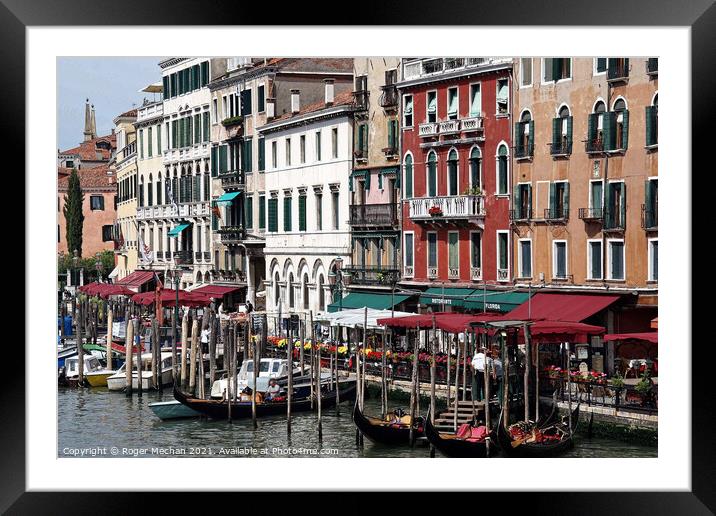 Vibrant Colours of Venice Framed Mounted Print by Roger Mechan