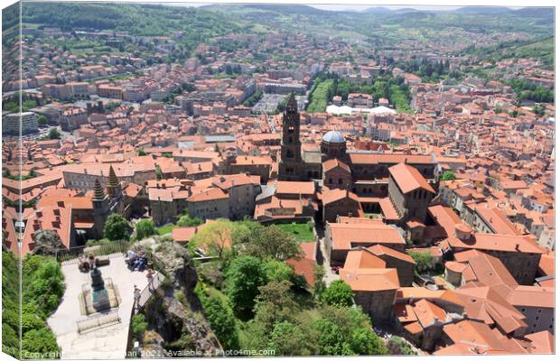 The Enchanting Cityscape of Le Puy-en-Velay Canvas Print by Roger Mechan