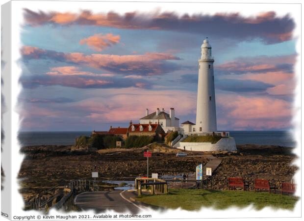 A Majestic Lighthouse by the Coastal Beauty Canvas Print by Kevin Maughan