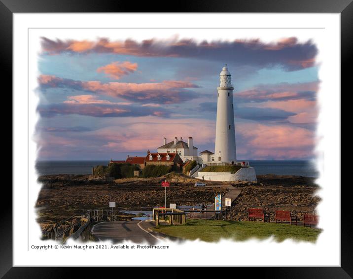 A Majestic Lighthouse by the Coastal Beauty Framed Mounted Print by Kevin Maughan