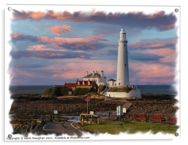 A Majestic Lighthouse by the Coastal Beauty Acrylic by Kevin Maughan