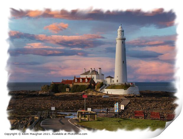 A Majestic Lighthouse by the Coastal Beauty Print by Kevin Maughan