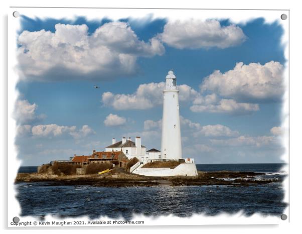 St Marys Lighthouse Whitley Bay North Tyneside (2) Acrylic by Kevin Maughan