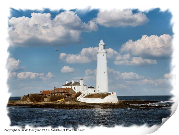 St Marys Lighthouse Whitley Bay North Tyneside (2) Print by Kevin Maughan
