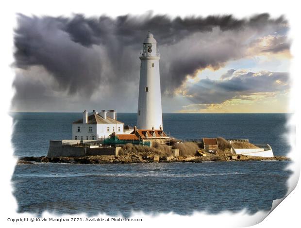 Majestic St Marys Lighthouse: A Breathtaking View Print by Kevin Maughan