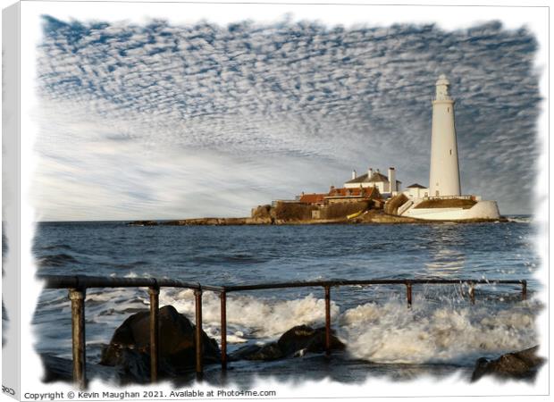 St Marys Lighthouse Whitley Bay North Tyneside (3) Canvas Print by Kevin Maughan
