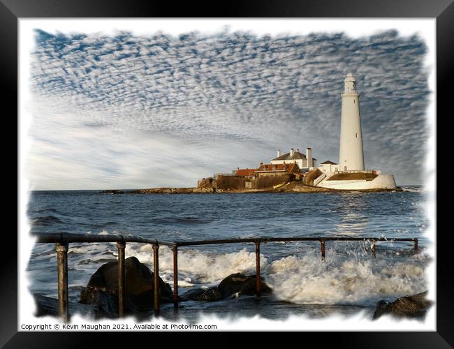 St Marys Lighthouse Whitley Bay North Tyneside (3) Framed Print by Kevin Maughan