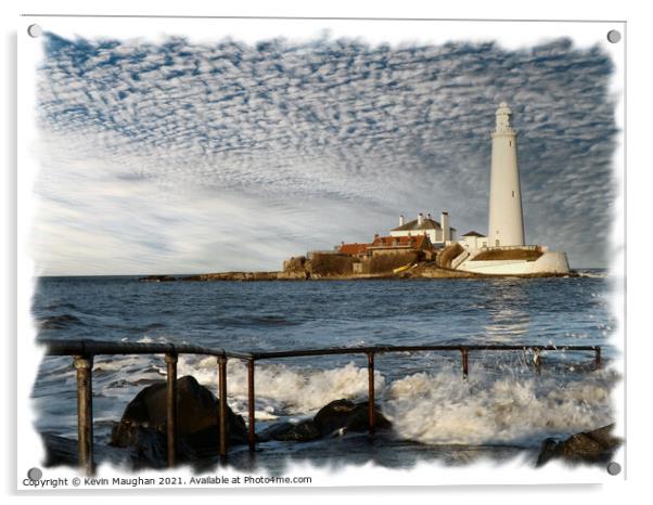 St Marys Lighthouse Whitley Bay North Tyneside (3) Acrylic by Kevin Maughan