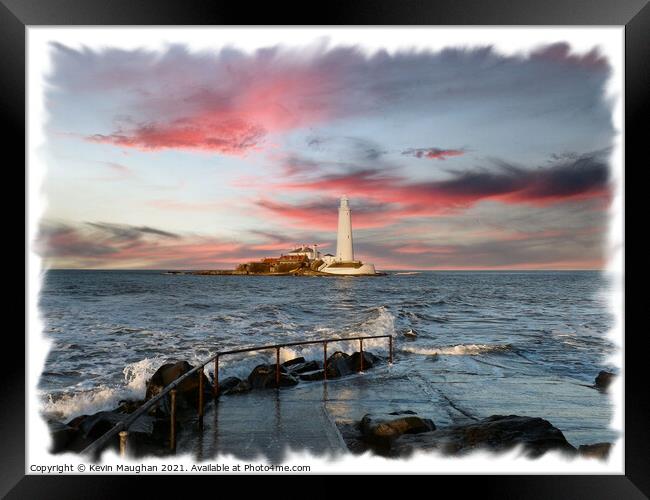 Majestic St Marys Lighthouse Framed Print by Kevin Maughan
