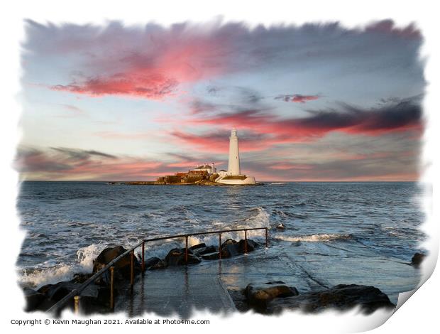 Majestic St Marys Lighthouse Print by Kevin Maughan