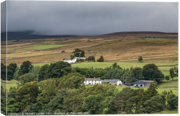 East Friars and Ash Hill Farms, Teesdale  Canvas Print by Richard Laidler