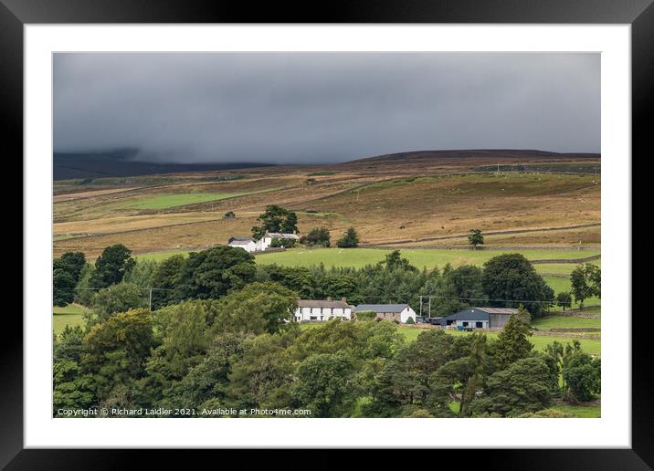 East Friars and Ash Hill Farms, Teesdale  Framed Mounted Print by Richard Laidler