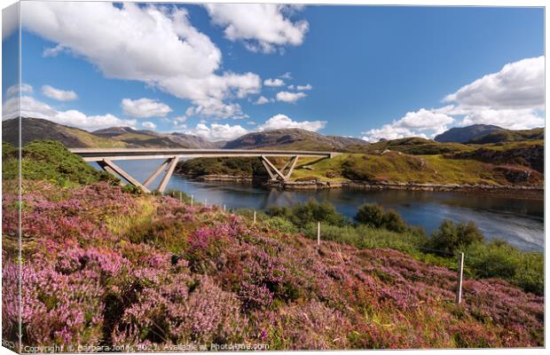 Kylesku Bridge NC500 Assynt  Scotland Canvas Print by Barbara Jones