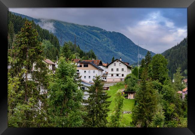 Typical village in the Austrian Alps Framed Print by Erik Lattwein