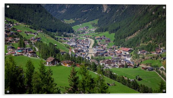 Famous village of Soelden in Austria - a popular winter sports area Acrylic by Erik Lattwein