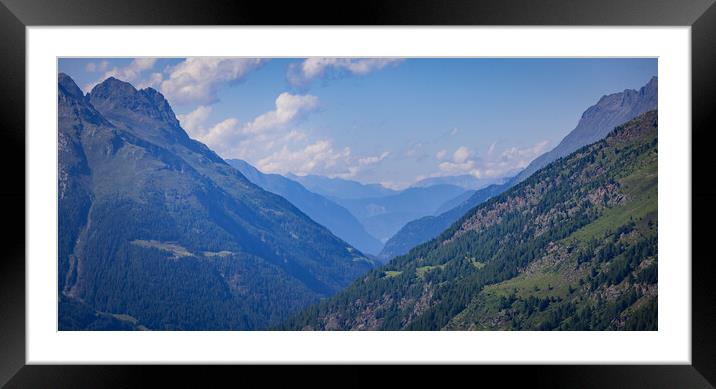 Wonderful panoramic view over the mountains in the Austrian Alps Framed Mounted Print by Erik Lattwein