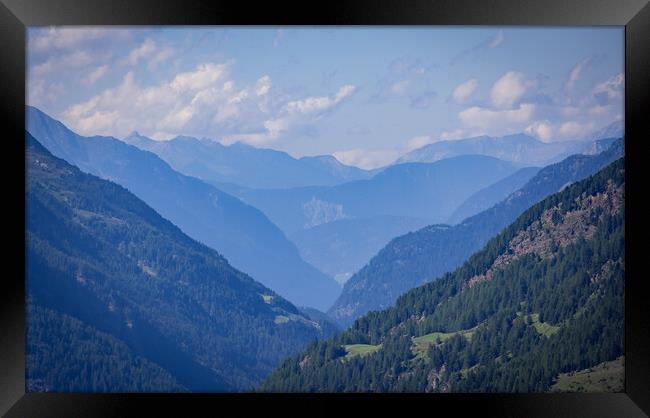 Wonderful panoramic view over the mountains in the Austrian Alps Framed Print by Erik Lattwein