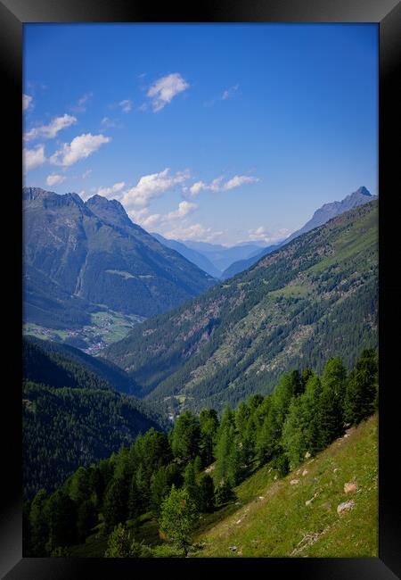 Wonderful panoramic view over the mountains in the Austrian Alps Framed Print by Erik Lattwein