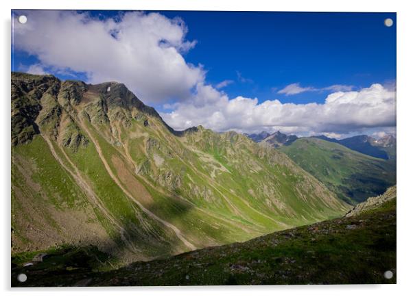 Famous Timmelsjoch High Alpine Road in the Austrian Alps also called Passo Rombo Acrylic by Erik Lattwein