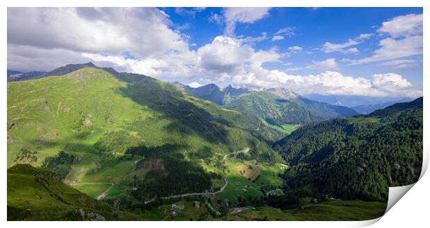 Typical landscape in the Austrian Alps Print by Erik Lattwein