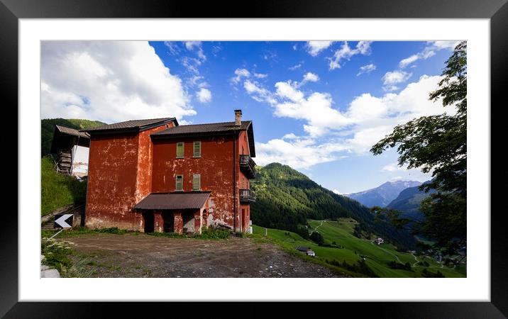 Old ruinous house in the South Tyrolean Alps in Italy Framed Mounted Print by Erik Lattwein