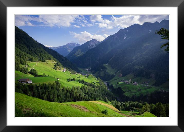 Romantic landscape in the Austrian Alps Framed Mounted Print by Erik Lattwein