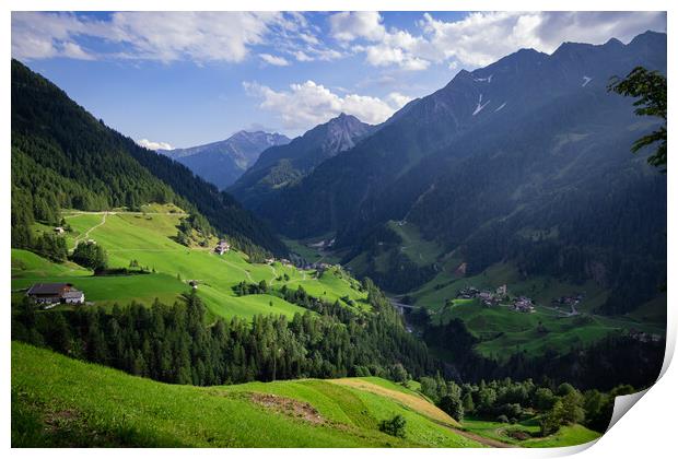 Romantic landscape in the Austrian Alps Print by Erik Lattwein