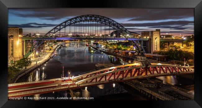 Bridges Across the River Tyne Framed Print by Ray Pritchard