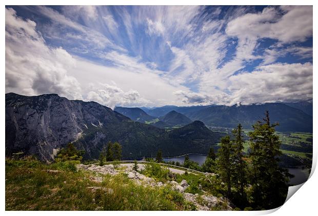 Amazing scenery and typical landscape in Austria - the Austrian Alps Print by Erik Lattwein