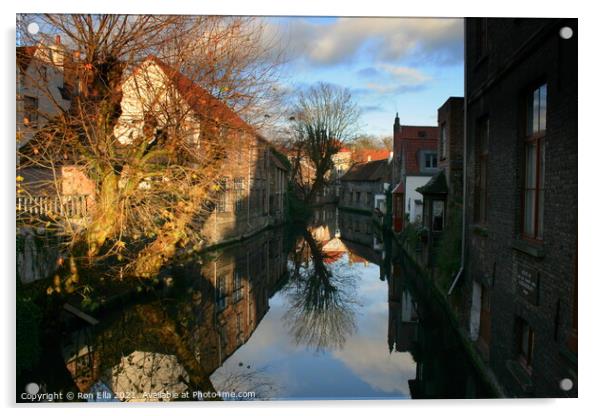 Reflections of Brugge Acrylic by Ron Ella