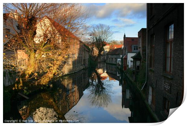 Reflections of Brugge Print by Ron Ella