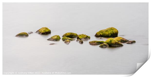 Rocks in Water Panoramic. Print by Anthony Dillon