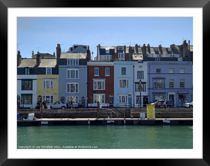 Weymouth Harbour House  Framed Mounted Print by Les Schofield