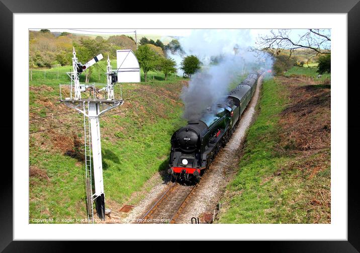 Steam Train Through Dorset Countryside Framed Mounted Print by Roger Mechan