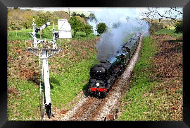 Steam Train Through Dorset Countryside Framed Print by Roger Mechan