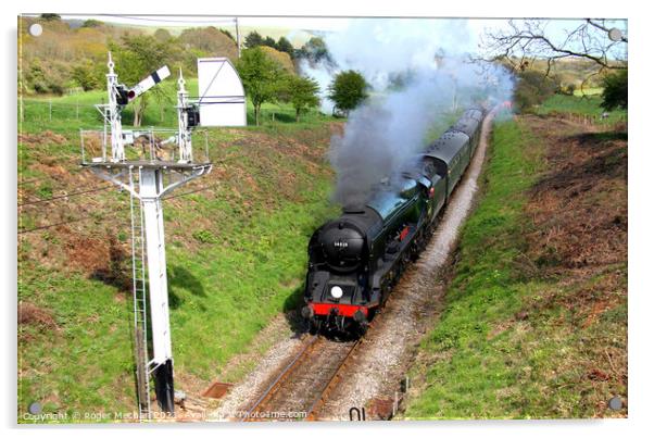 Steam Train Through Dorset Countryside Acrylic by Roger Mechan