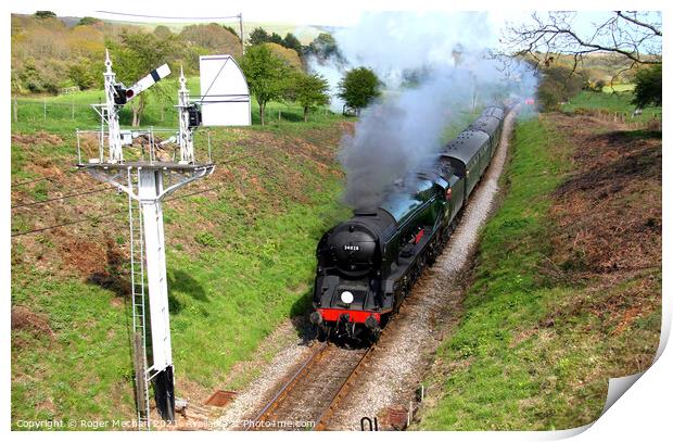 Steam Train Through Dorset Countryside Print by Roger Mechan