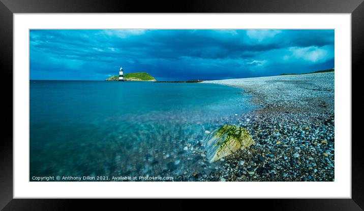 Penmon Lighthouse.  Framed Mounted Print by Anthony Dillon