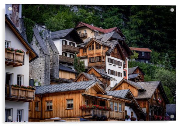The amazing houses of Hallstatt in Austria Acrylic by Erik Lattwein