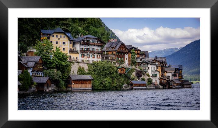 Famous village of Hallstatt in Austria - a world heritage site Framed Mounted Print by Erik Lattwein