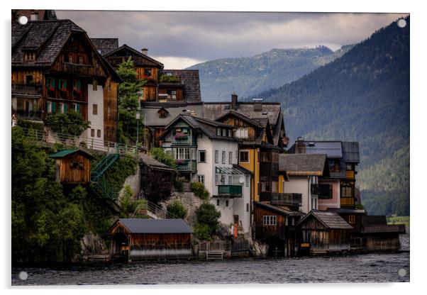 The amazing houses of Hallstatt in Austria Acrylic by Erik Lattwein