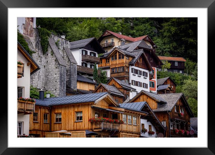 Famous village of Hallstatt in Austria - a world heritage site Framed Mounted Print by Erik Lattwein