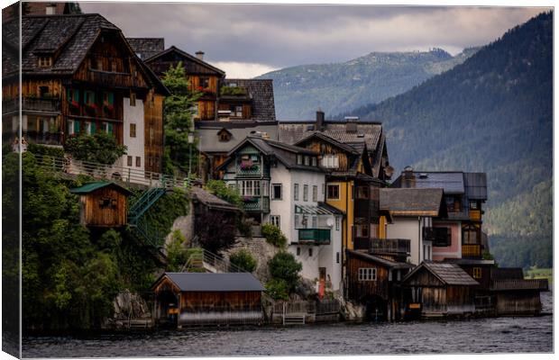 The amazing houses of Hallstatt in Austria Canvas Print by Erik Lattwein