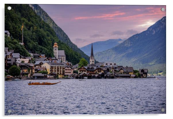 Famous village of Hallstatt in Austria - a world heritage site Acrylic by Erik Lattwein