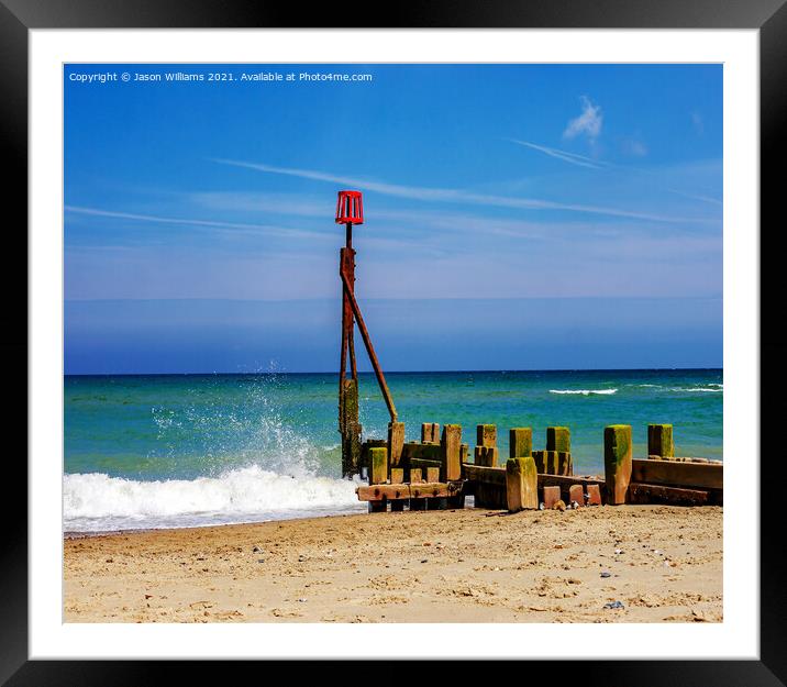 Beach & Groynes Framed Mounted Print by Jason Williams