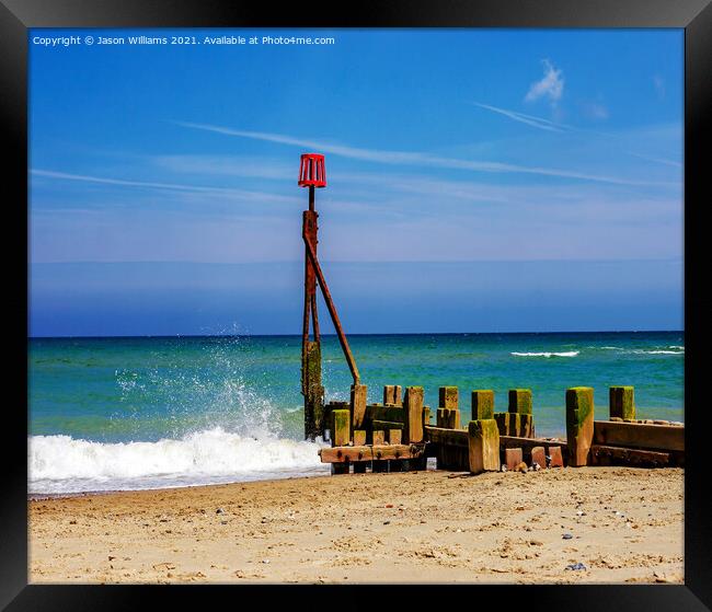 Beach & Groynes Framed Print by Jason Williams
