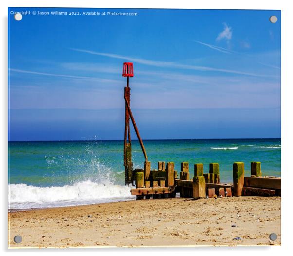 Beach & Groynes Acrylic by Jason Williams