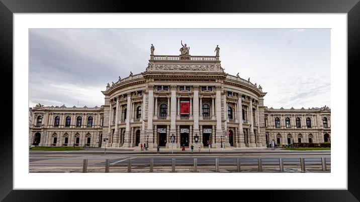 Famous Burgtheater of Vienna - the National Theater in the city - VIENNA, AUSTRIA, EUROPE - AUGUST 1, 2021 Framed Mounted Print by Erik Lattwein