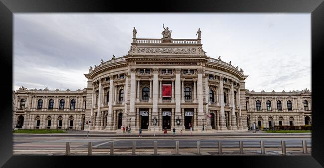 Famous Burgtheater of Vienna - the National Theater in the city - VIENNA, AUSTRIA, EUROPE - AUGUST 1, 2021 Framed Print by Erik Lattwein